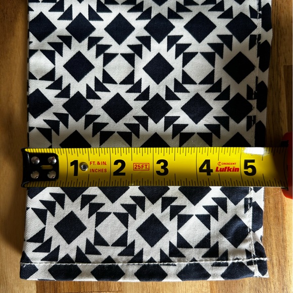 JCrew Toothpick Ankle Pants size 27 dark navy and white geometric pattern - Picture 5 of 12